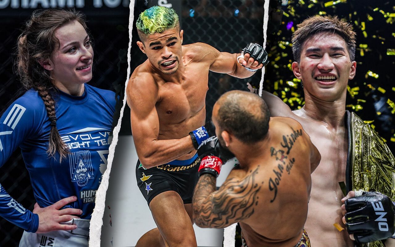 From left to right: Danielle Kelly, Fabricio Andrade, John Lineker, and Tawanchai PK.Saenchai. | Photo by ONE Championship