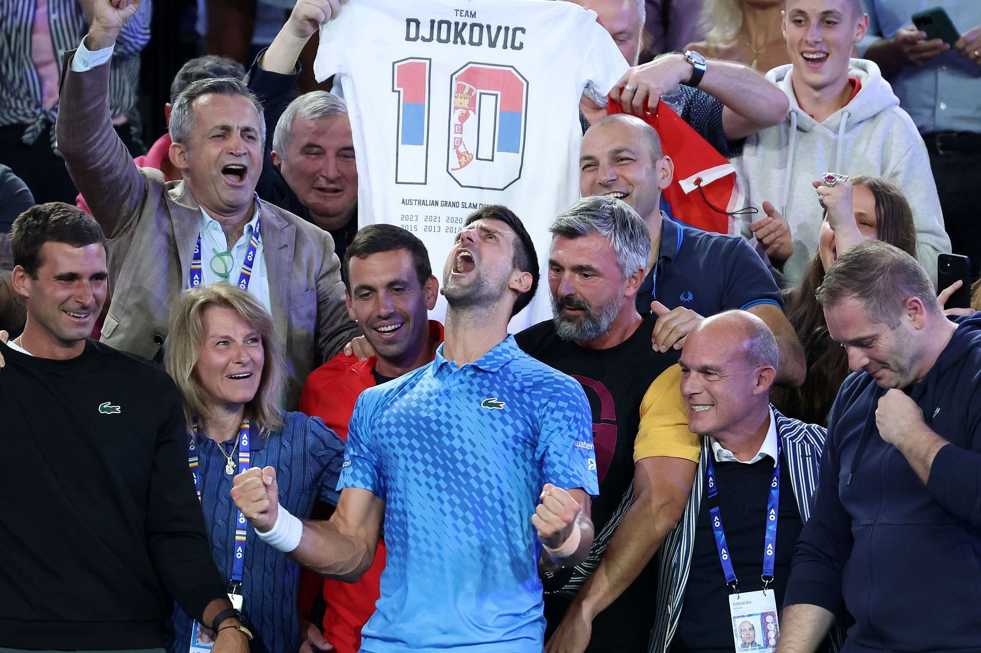 Novak Djokovic after winning the 2023 Australian Open