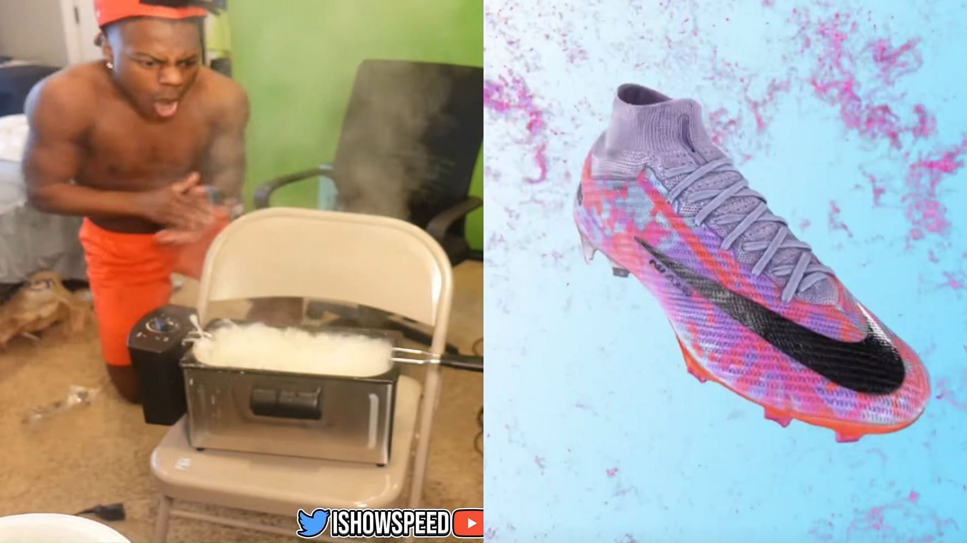 IShowSpeed narrowly avoids accident in the same stream where gets the new Cristiano Ronaldo boots (Image via Sportskeeda)