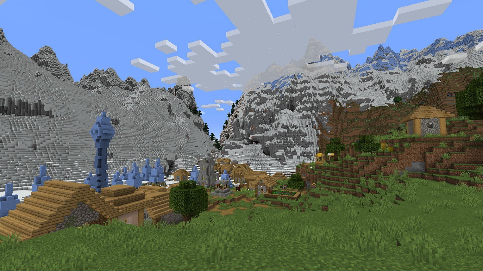 The mountain range in this seed is massive in size and scope (Image via Mojang)