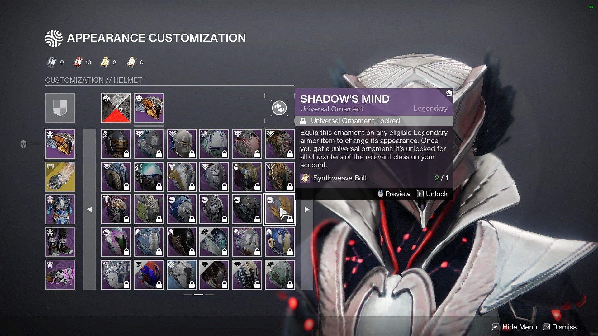 Unlock whichever piece you want and equip it (Image via Bungie)