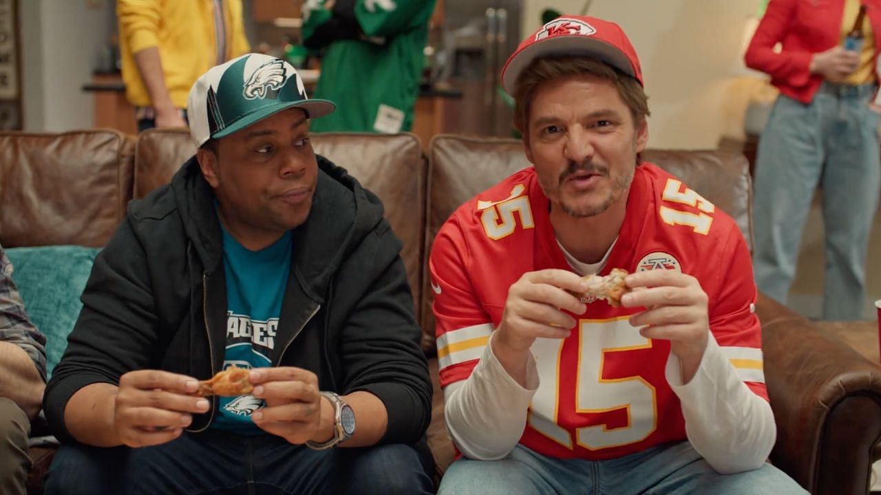 Pedro Pascal wearing the Chiefs uniform (Image via SNL on Twitter)