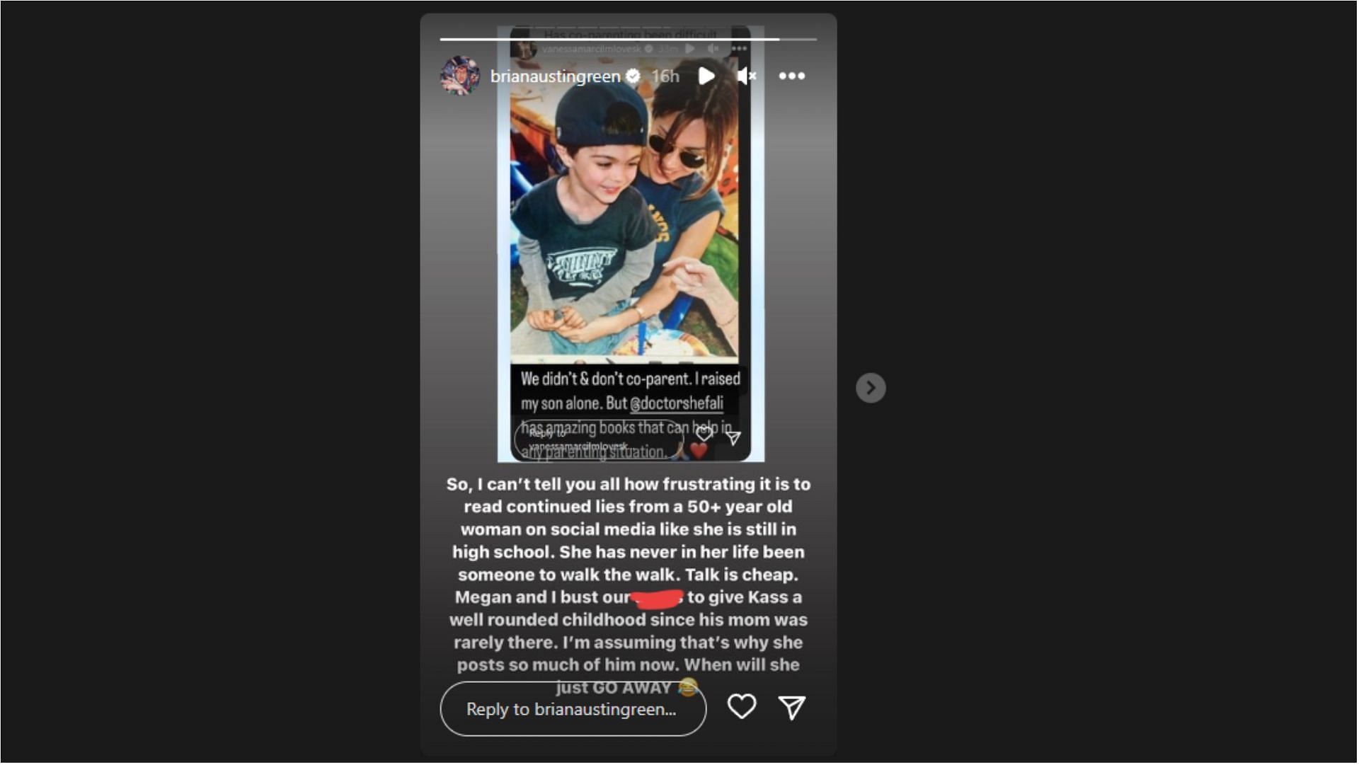 Brian Austin Green&#039;s Instagram Story (Image via brianaustingreen/Instagram)
