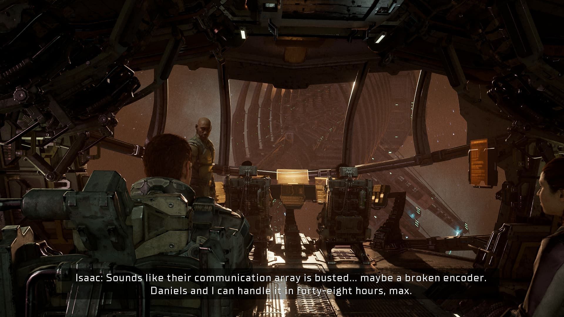 Moments before disaster strikes the crew of the U.S.G. Kellion in Dead Space (Image via Motive)