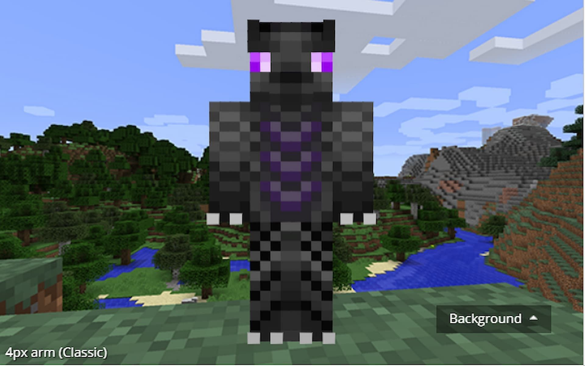Players can show off their love for the Ender Dragon with this matching skin (Image via Minecraftskins.com)