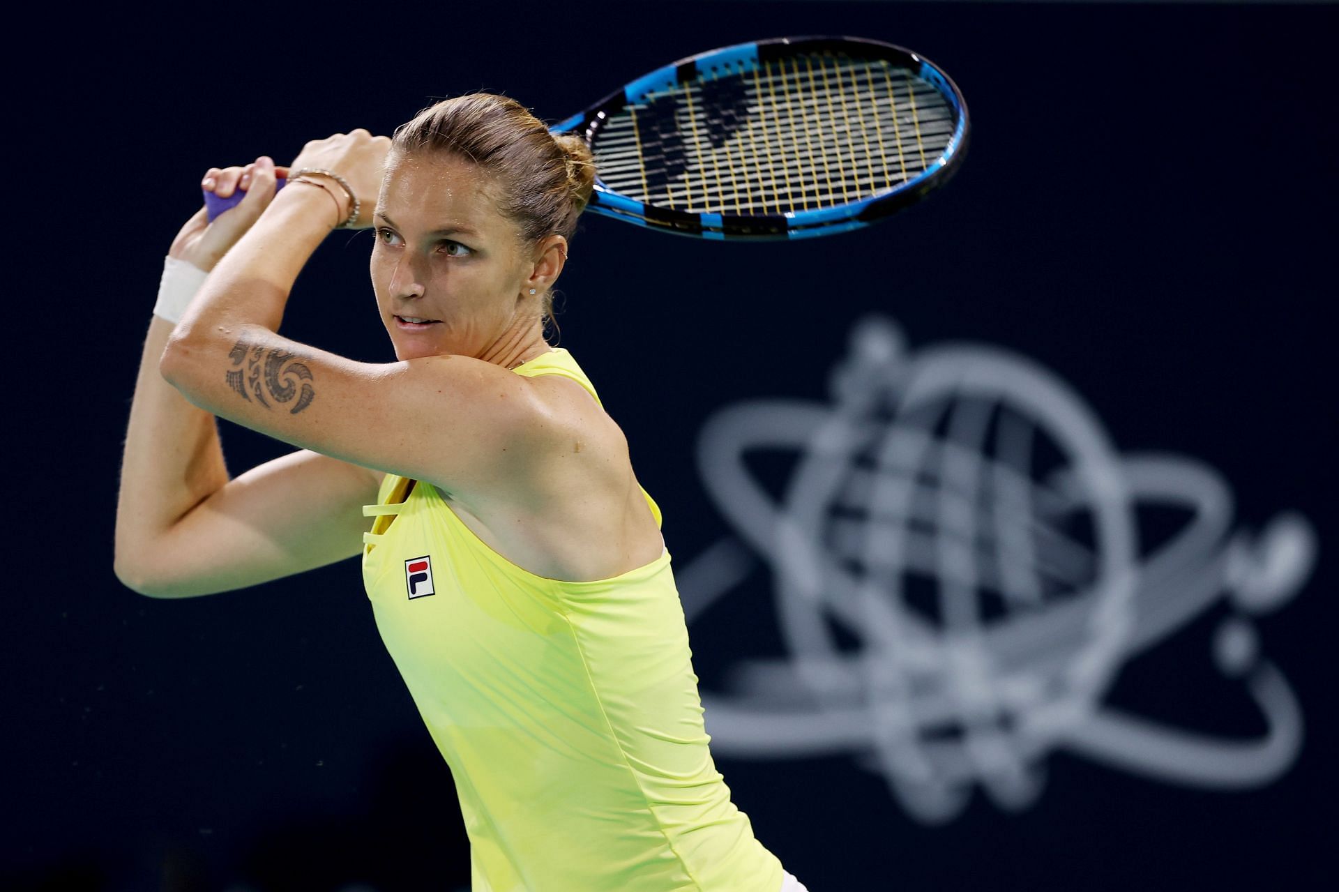 Karolina Pliskova at the 2023 Abu Dhabi Open.