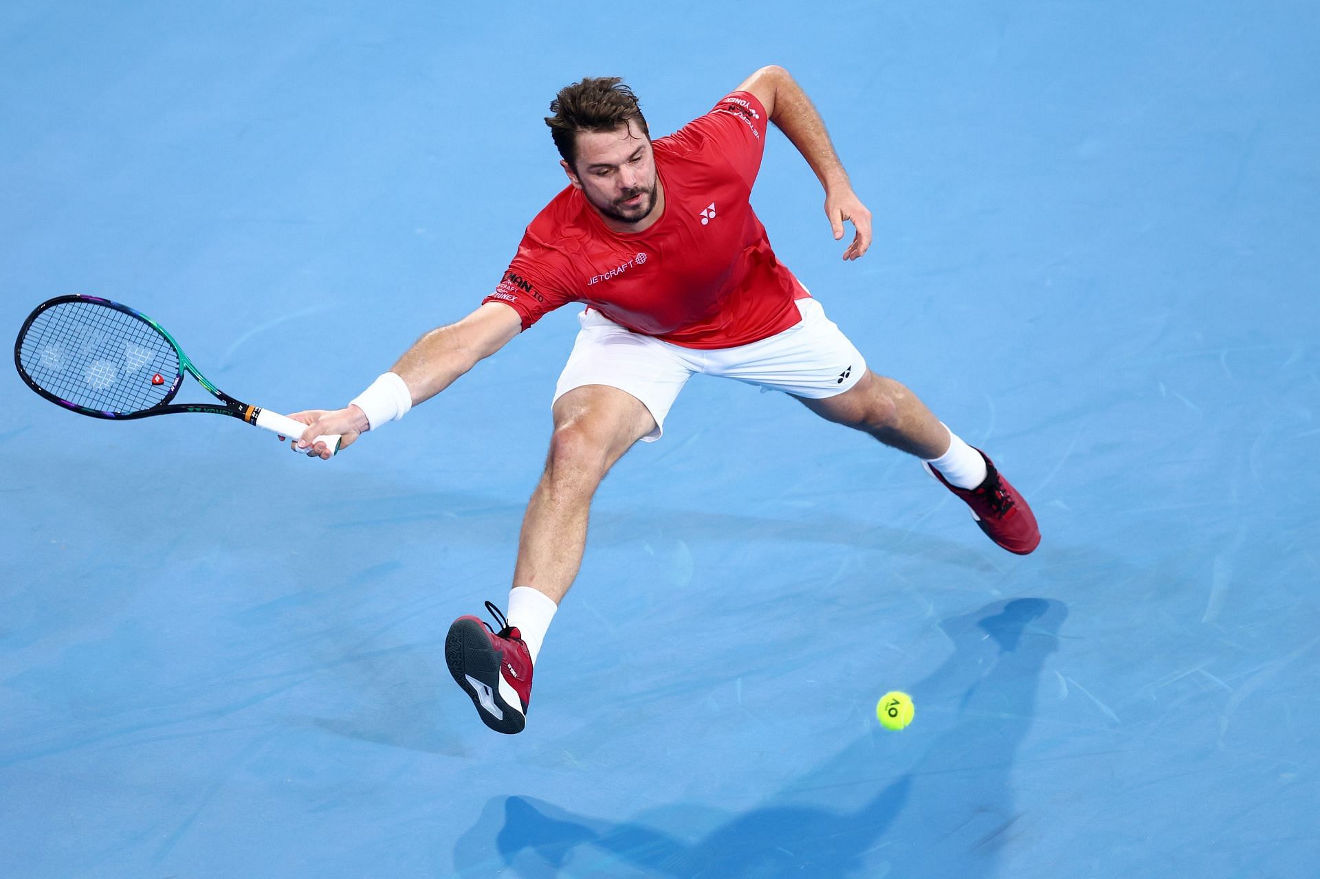 Stan Wawrinka in action at the 2023 United Cup