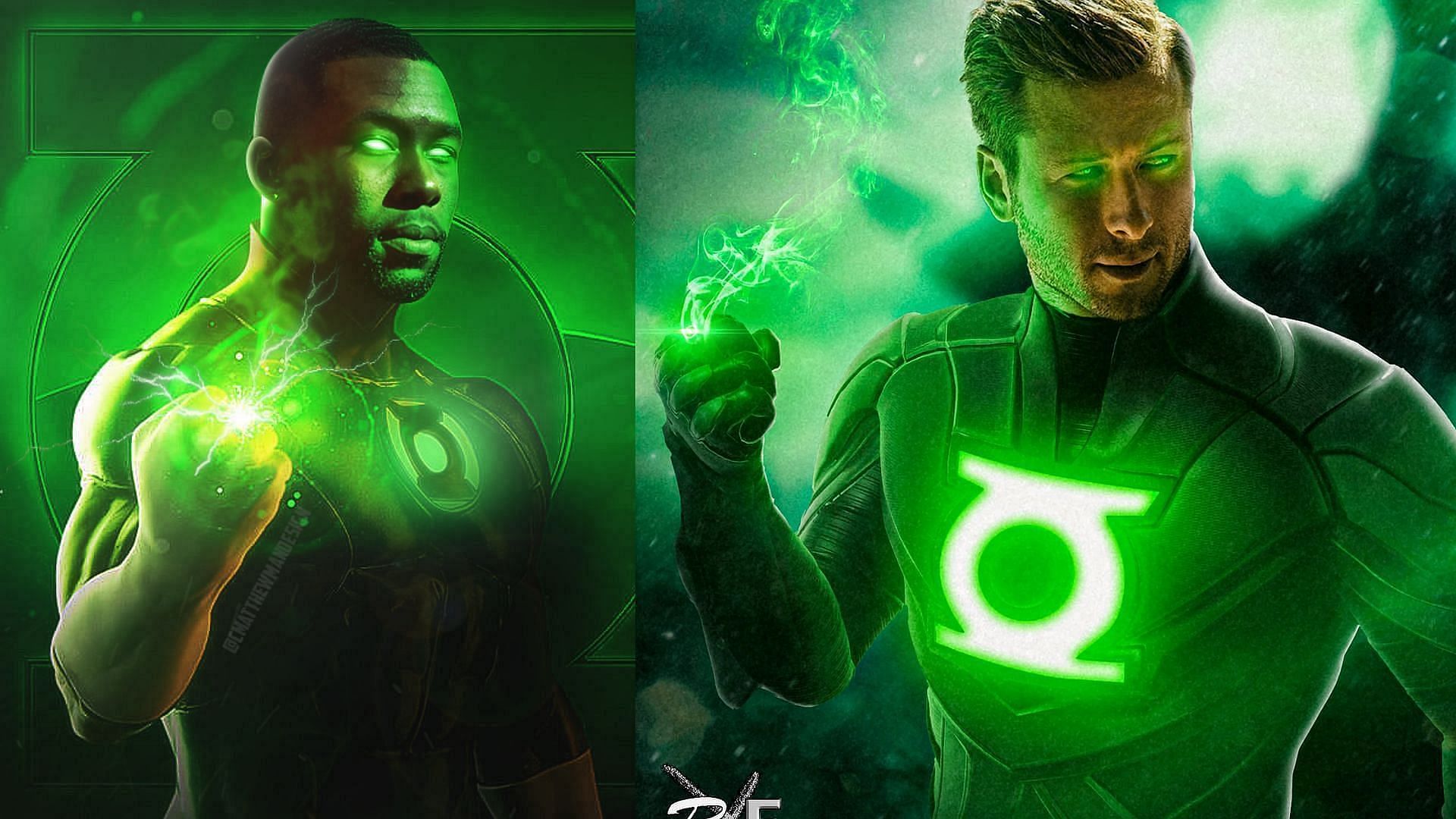 Trevante Rhodes and Glen Powell as Green Lanterns in the new DC slate (Image via Sportskeeda)