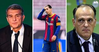 “He didn’t want Messi to play for Barca” – Barcelona president Joan Laporta launches attack on La Liga chief Javier Tebas