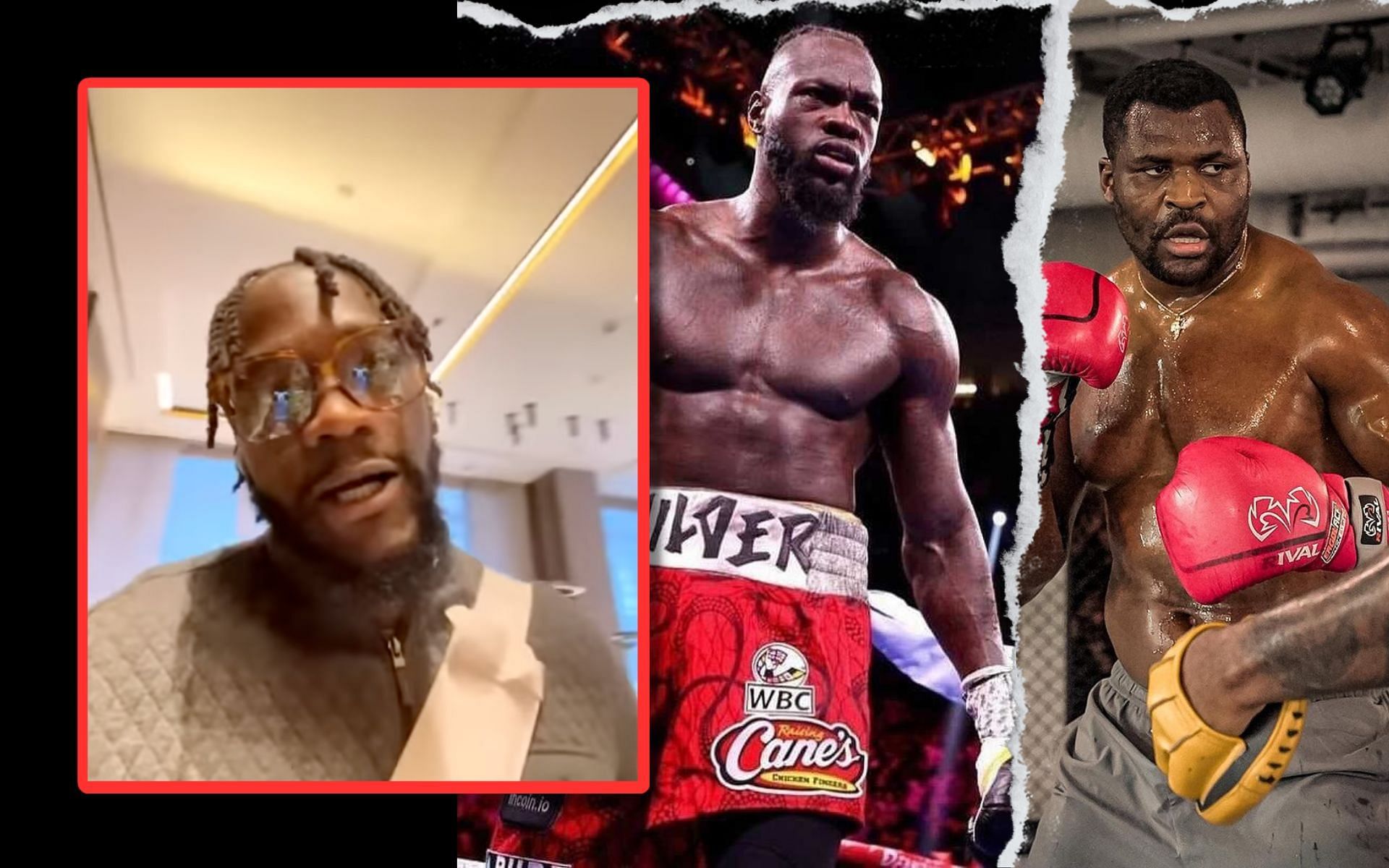 Deontay Wilder optimistic about Francis Ngannou fight, provides latest updates on talks. [Image credits: @78SPORTSTV on YouTube; @bronzebomber and @francisngannou on Instagram]
