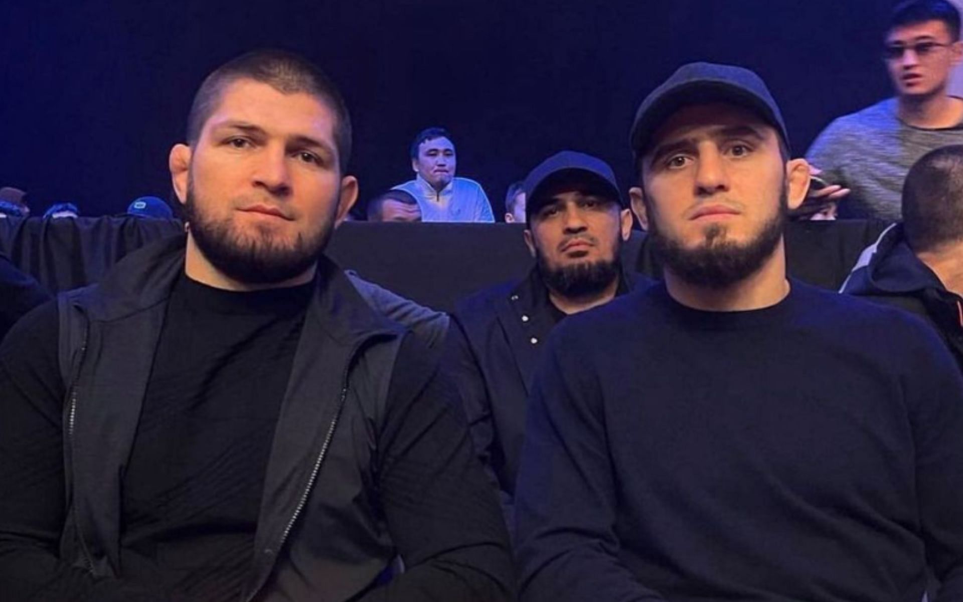 Khabib Nurmagomedov (left), Islam Makhachev (right) [Image courtesy of @islam_makhachev on Instagram]