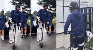 NZ vs ENG: प्रैक्टिस सेशन के लिए इलेक्ट्रिक स्कूटर चलाते हुए मैदान पर पहुंचे डेवन कॉनवे, सामने आया वीडियो