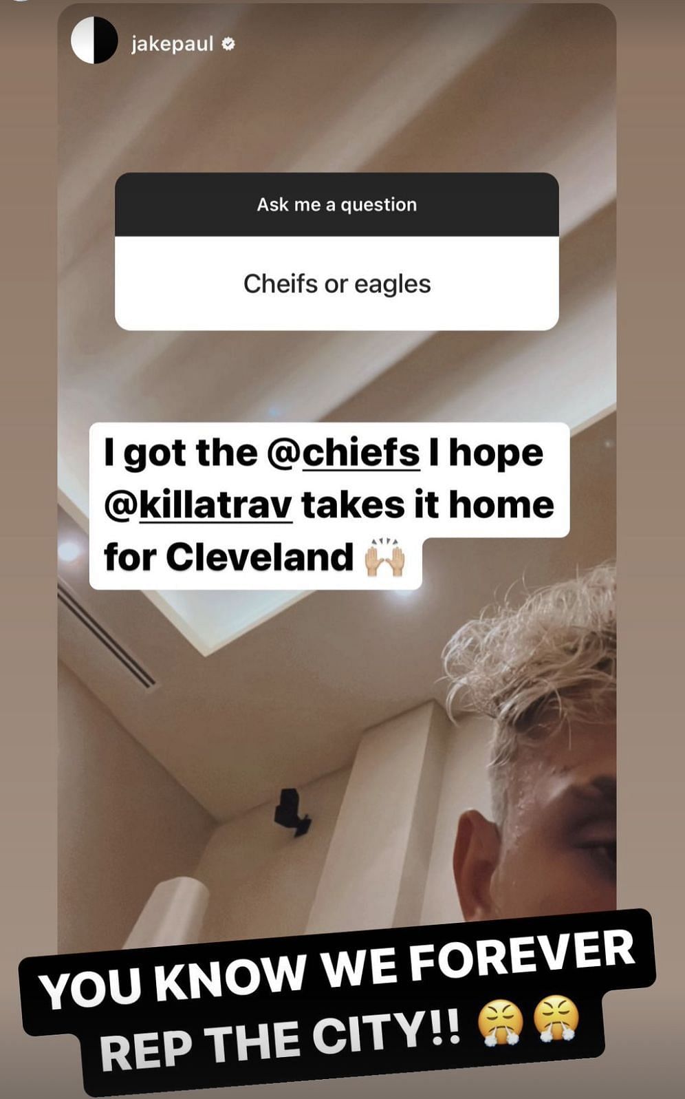 Jake Paul and his Super Bowl LVII as the Eagles face the Chiefs. Source: Jake Paul IG