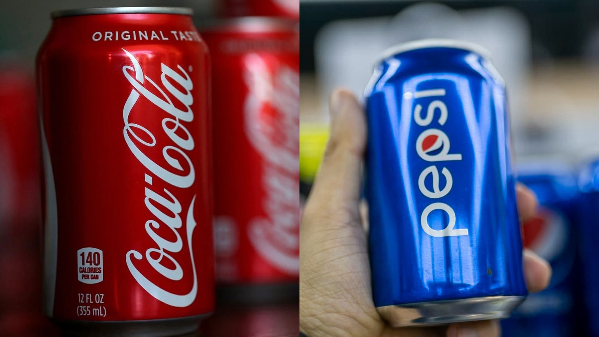 Coke and Pepsi. (Image via Justin Sullivan/Getty, VCG/Getty)