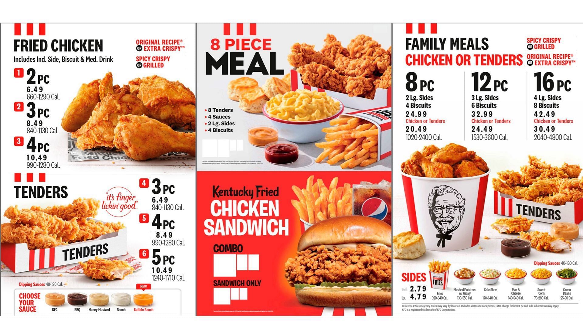 Kentucky Fried Chicken has introduced a new simplified menu (Image via KFC)