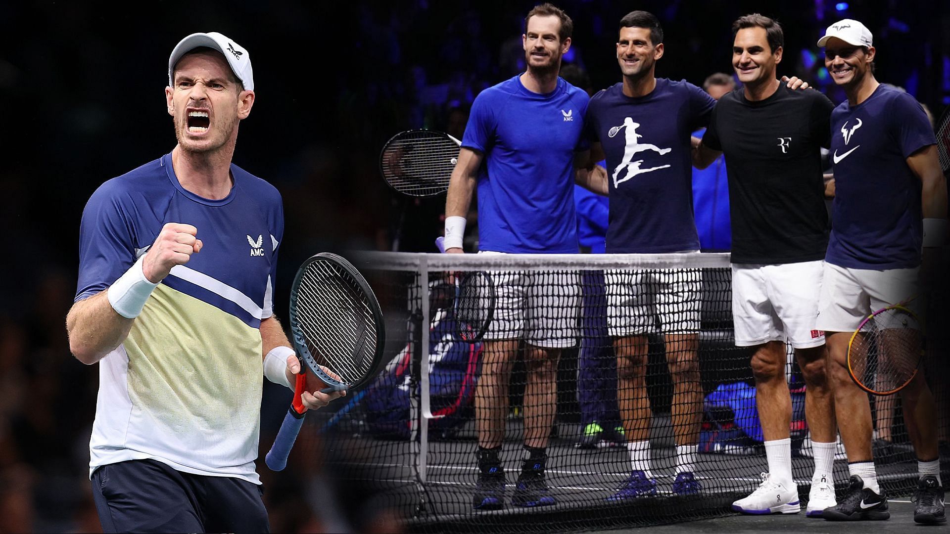 Andy Murray pictured alongside Roger Federer, Rafael Nadal and Novak Djokovic