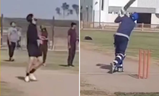 [WATCH] Shahid Afridi smashes Shaheen during PSL practice