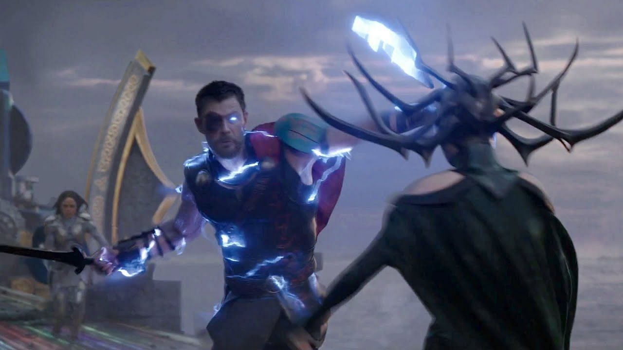 Thor battles Hela in a visually stunning fight (Image via Marvel Studios)