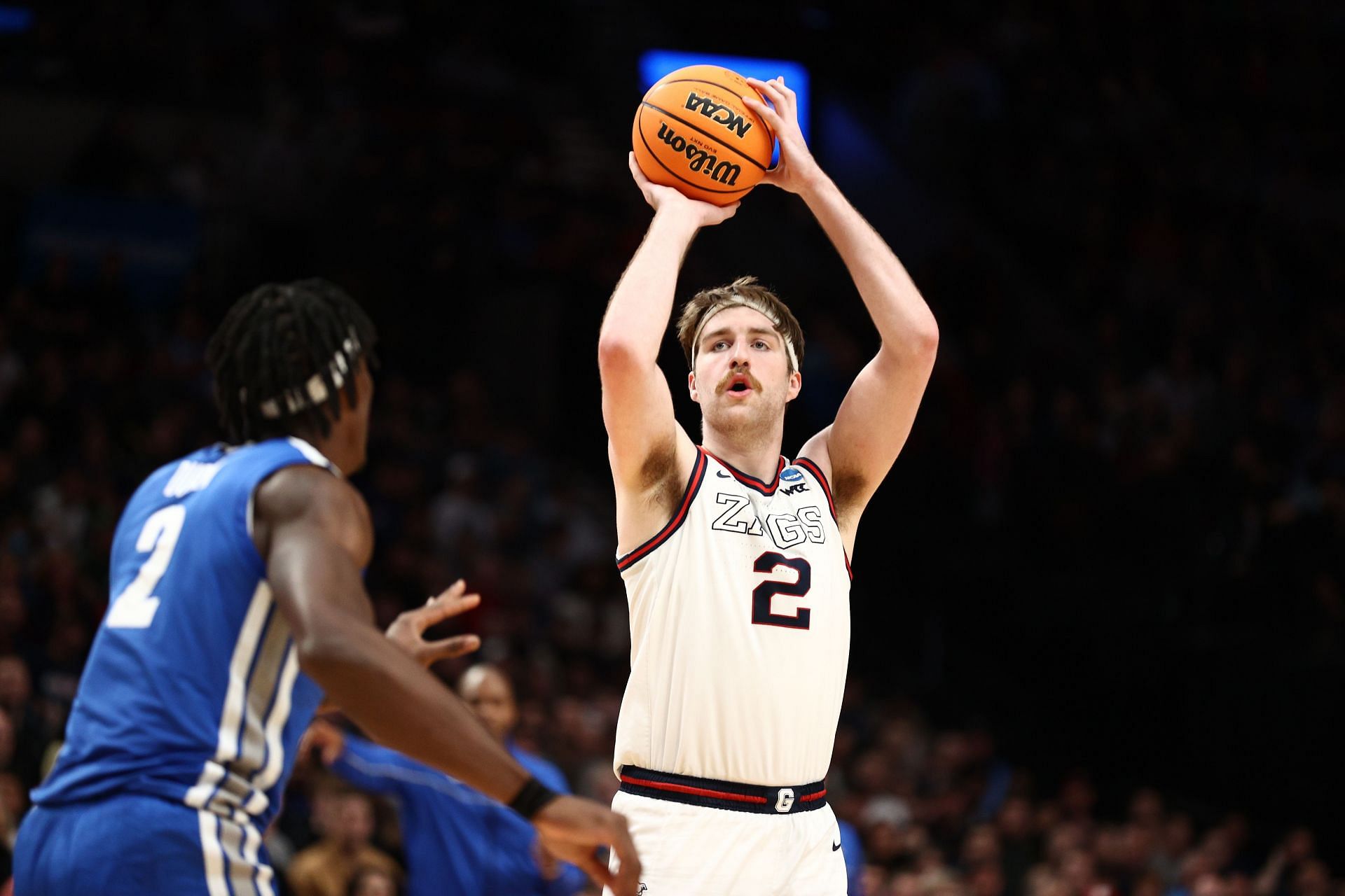 Drew Timme's NBA draft position will not be very high. (Image via Getty Images)