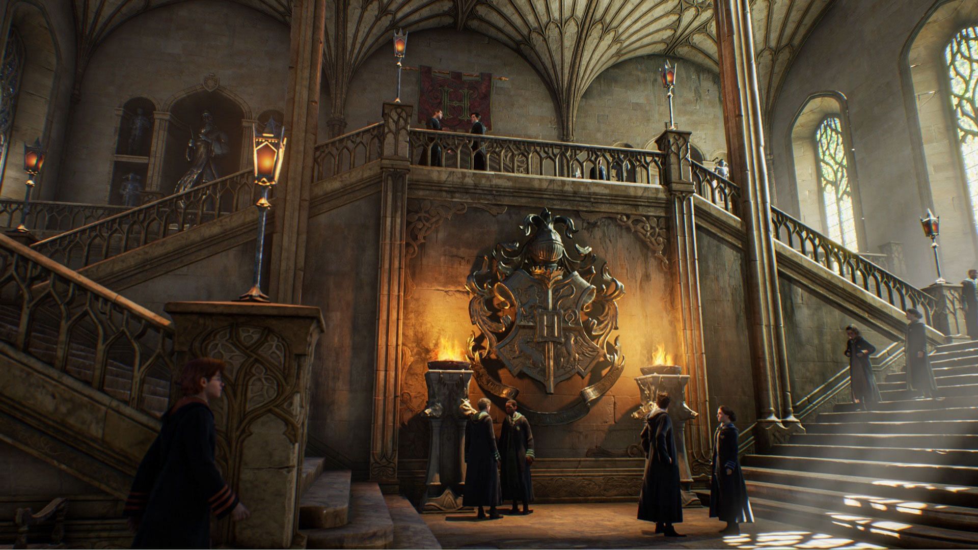 Hogwarts Legacy allows players to fast travel right from the get-go, using the Foo Flames (Image via Avalanche Games)