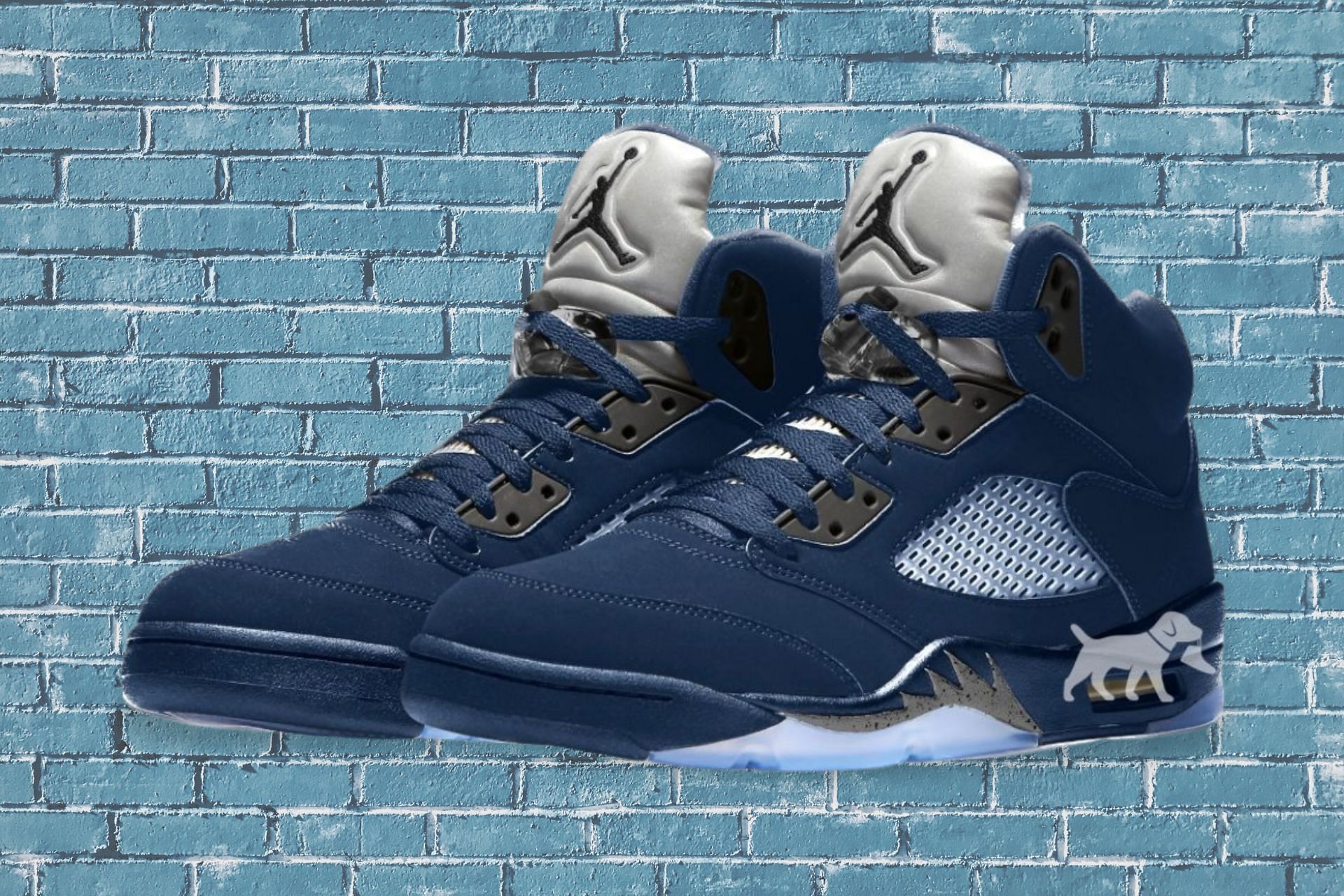 Here&#039;s a detailed look at the upcoming Air Jordan 5 Reverse Georgetown colorway (Image via Sole Retriever)