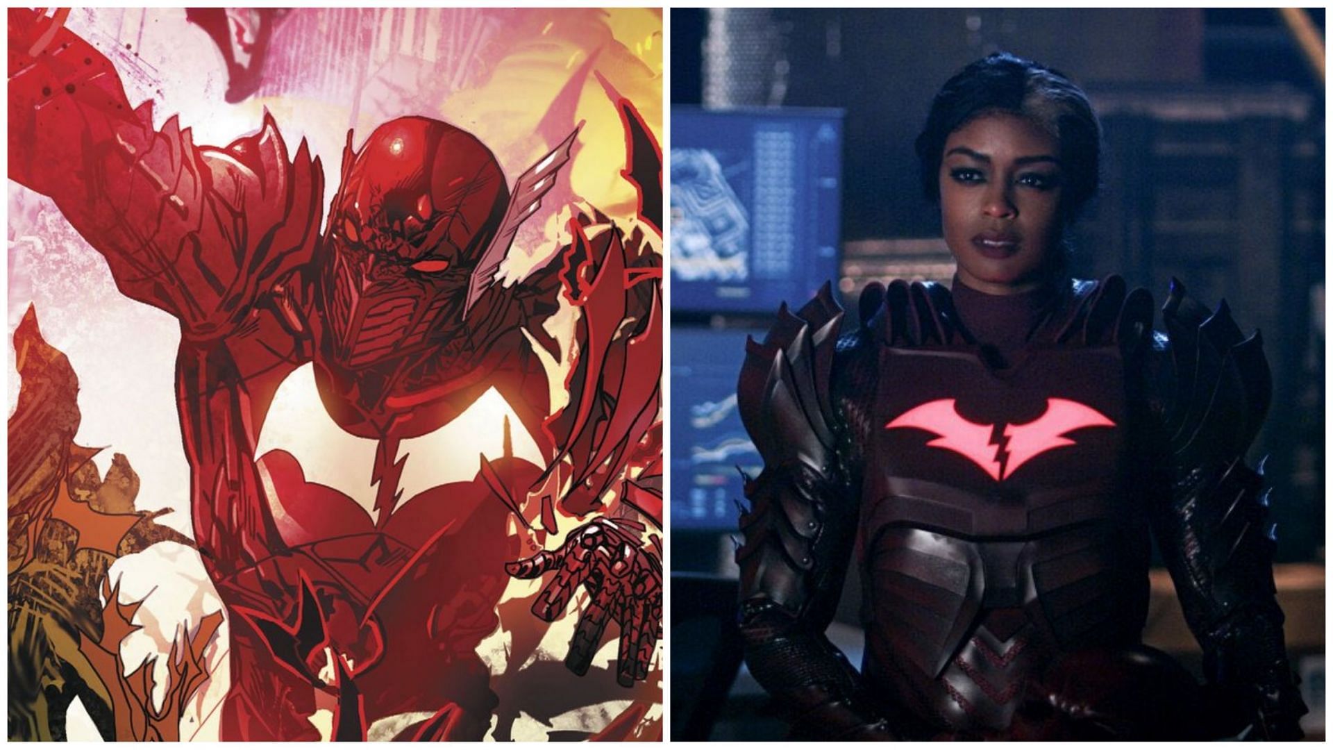 Red Death in the comics and The Flash series (Images via DC Comics and CW)