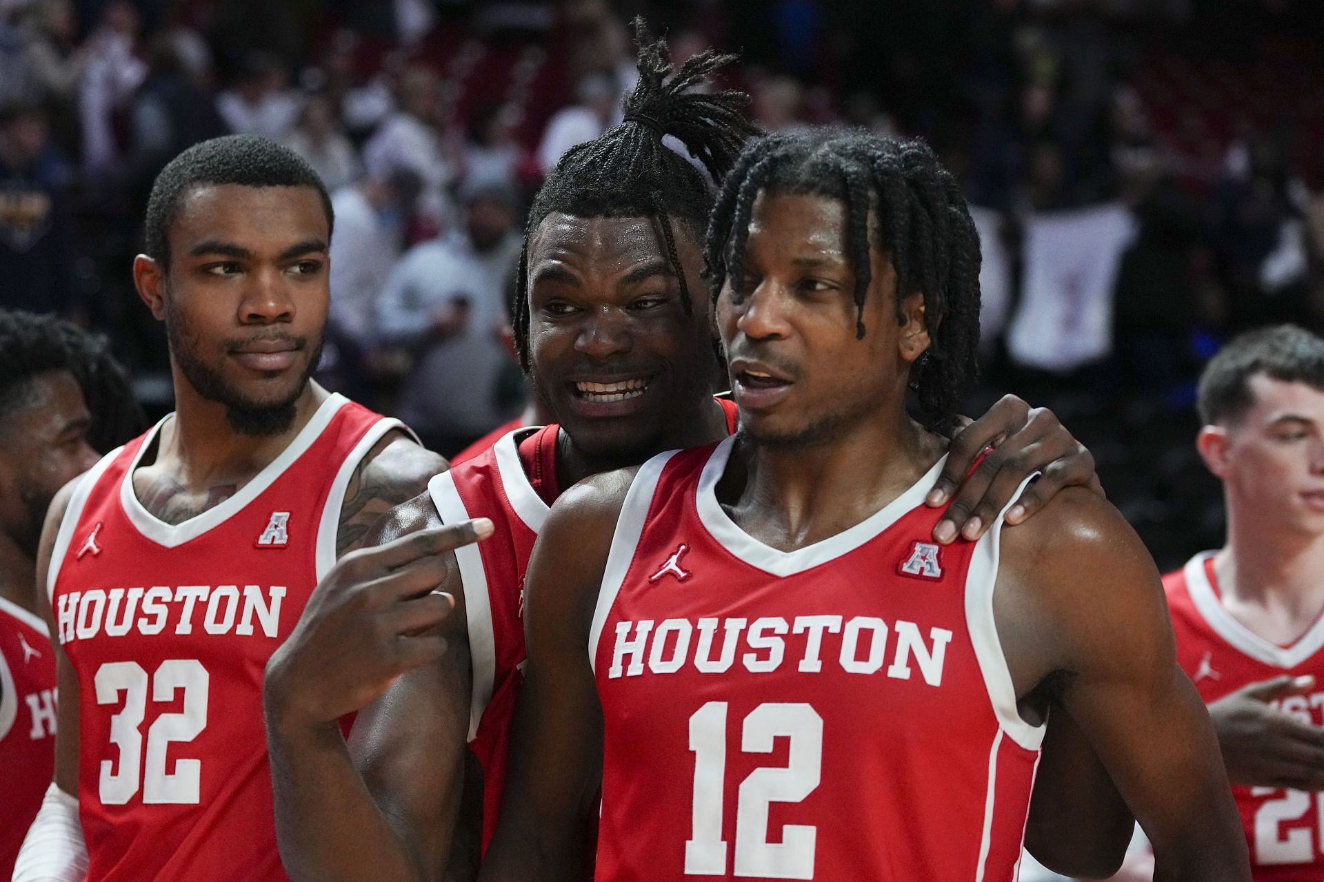 Reggie Chaney, Jarace Walker and Tramon Mark of the Houston Cougars