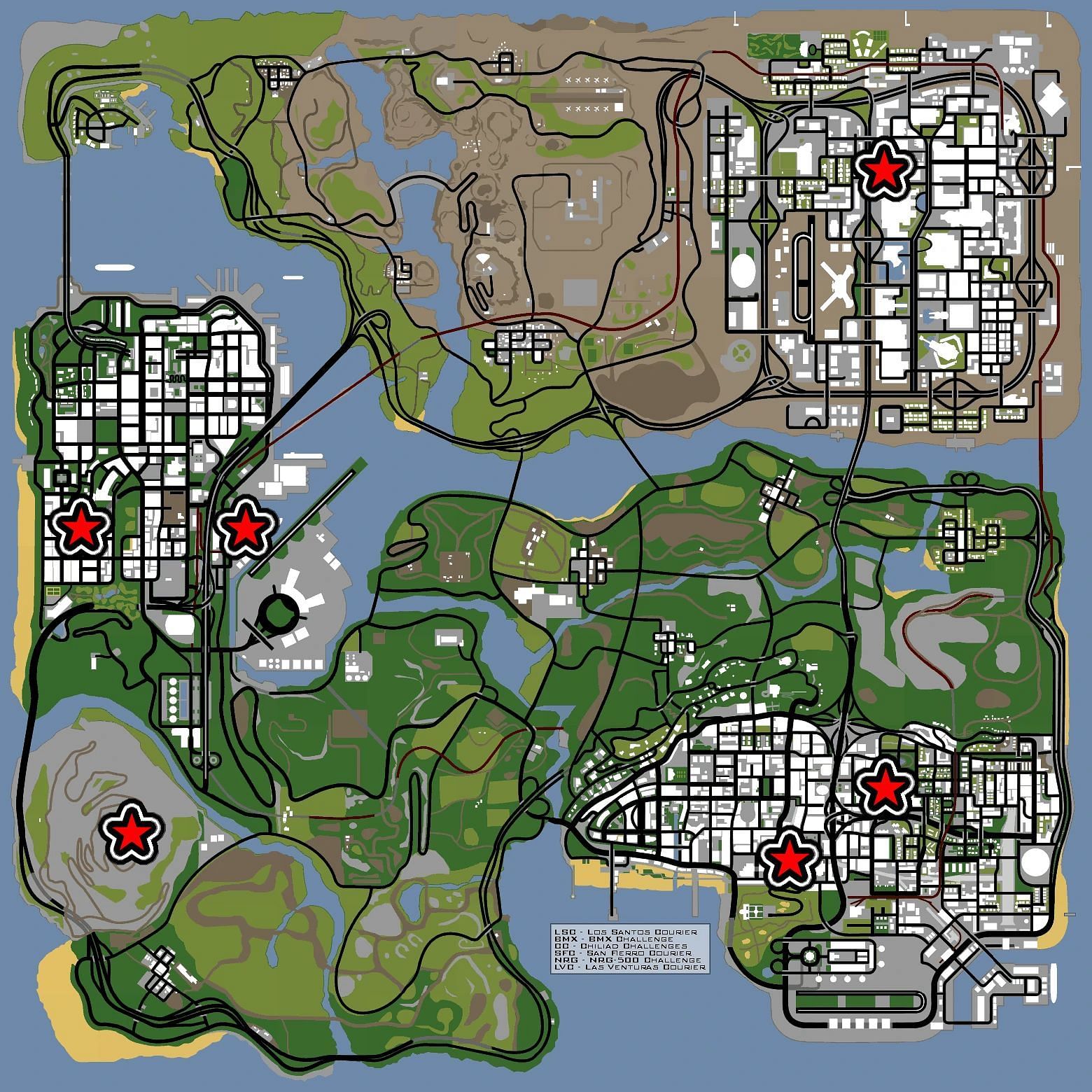 Three of the hidden challenges and Courier Missions (Image via Rockstar Games, GTA Wiki)