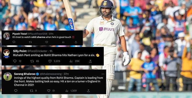 "Rohit Sharma is walking the talk" - Fans laud Indian captain after his half-century in the 1st IND vs AUS Test