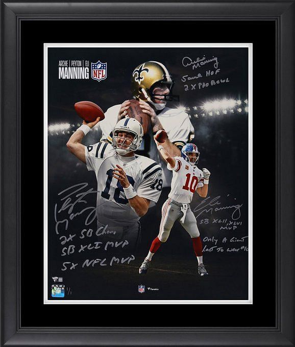 Tom Brady & Peyton Manning Autographed Framed 16x20 Photo Fanatics