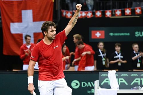 Stan Wawrinka during the 2023 Davis Cup qualifiers