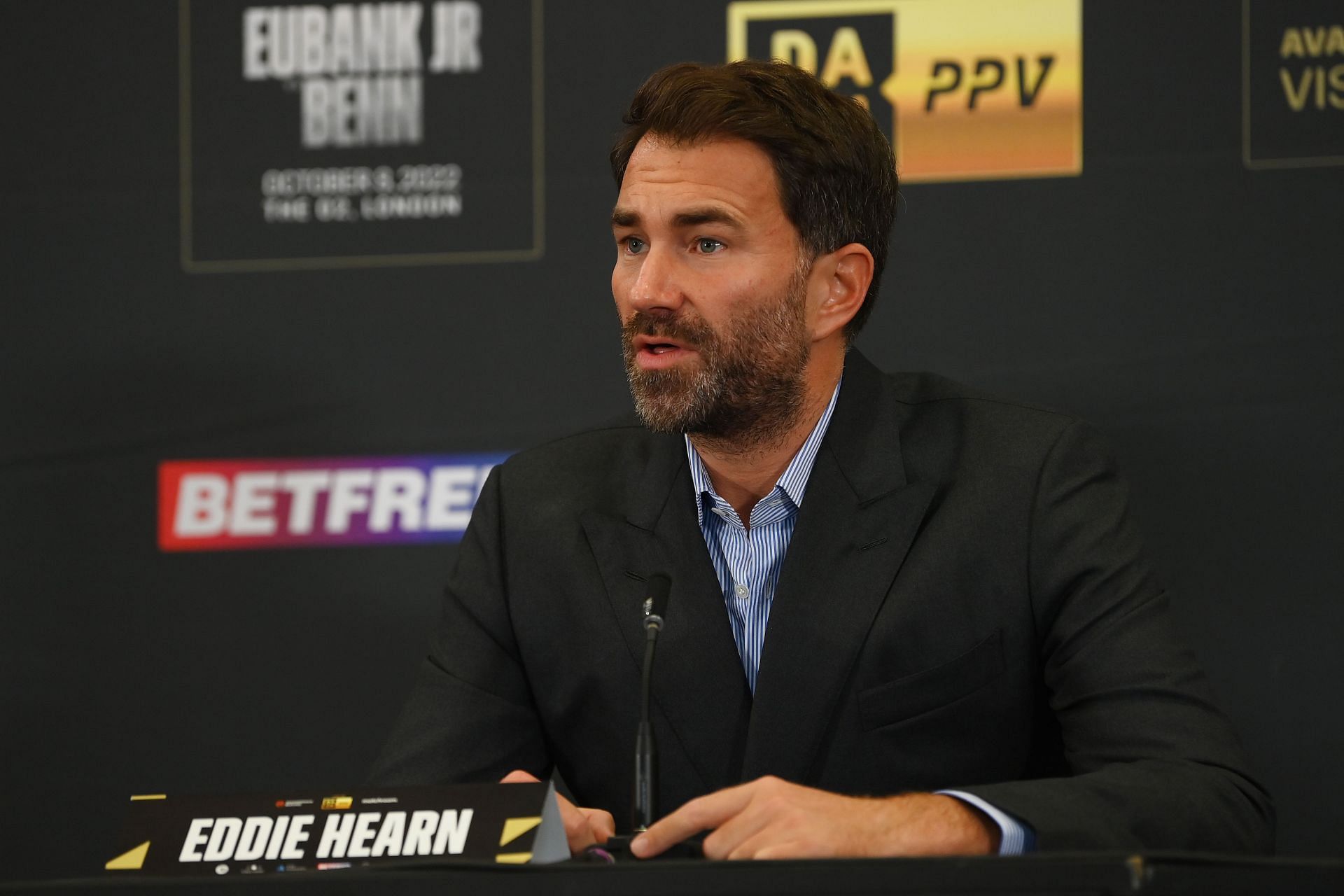 Eddie Hearn at Chris Eubank Jr v Conor Benn - Press Conference