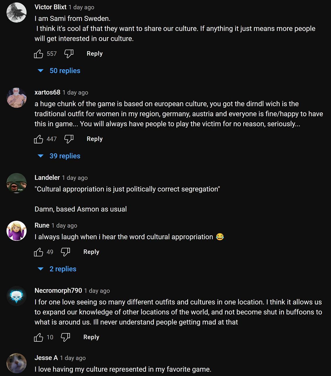 Fans in the YouTube comments section reacting to the streamer&#039;s take (Image via Asmongold Clips/YouTube)