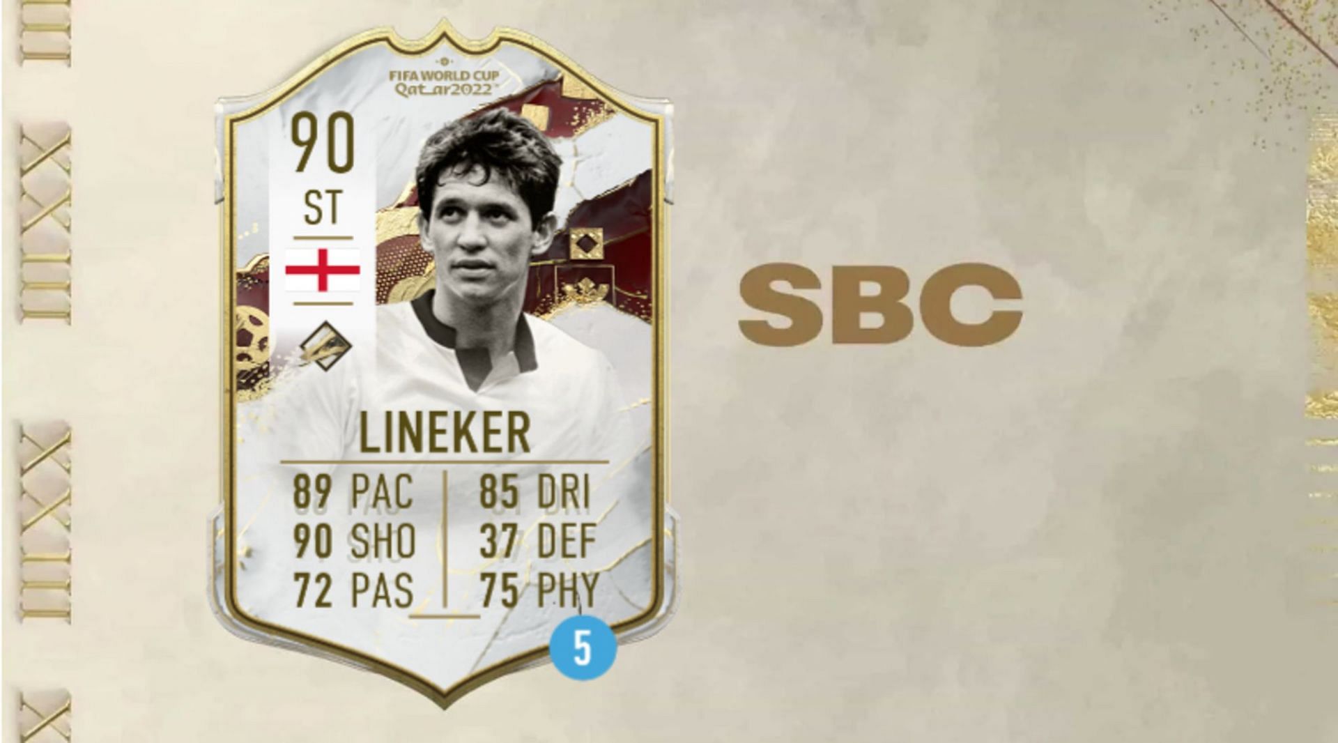 FIFA 23 players have an exciting option on their hands with the Gary Lineker World Cup Icon SBC (image via EA Sports)