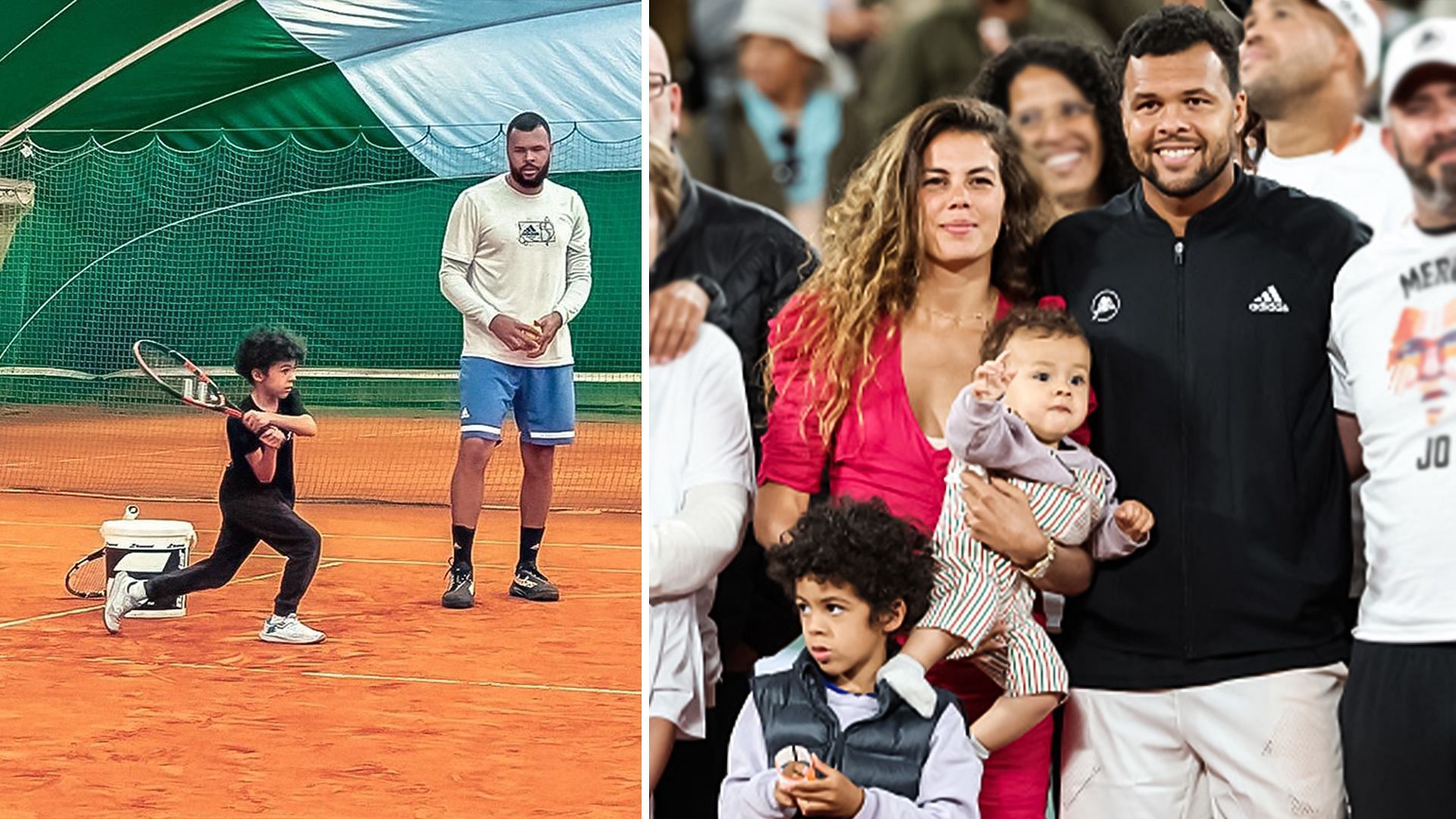 Jo-Wilfried Tsonga turned into a tennis coach for his son