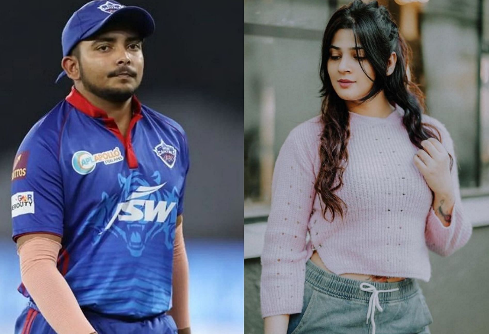Indian cricketer Prithvi Shaw and Influencer Sapna Gill 