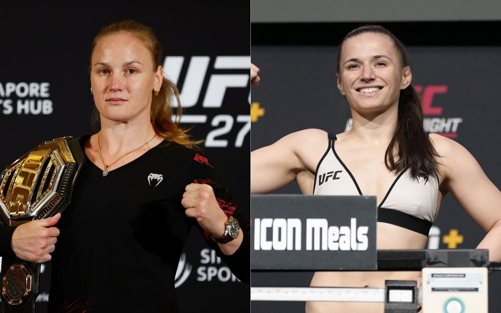 Valentina Shevchenko (left) and Erin Blanchfield (right)