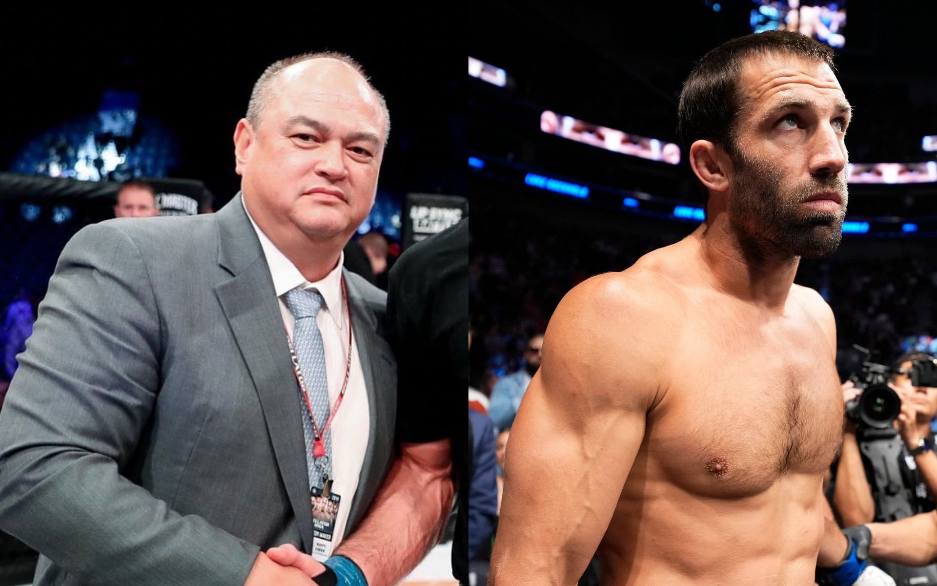 Scott Coker [Left] Luke Rockhold [Right] [Images courtesy: @therealscottcoker (Instagram) and @MMAFighting (Twitter)]