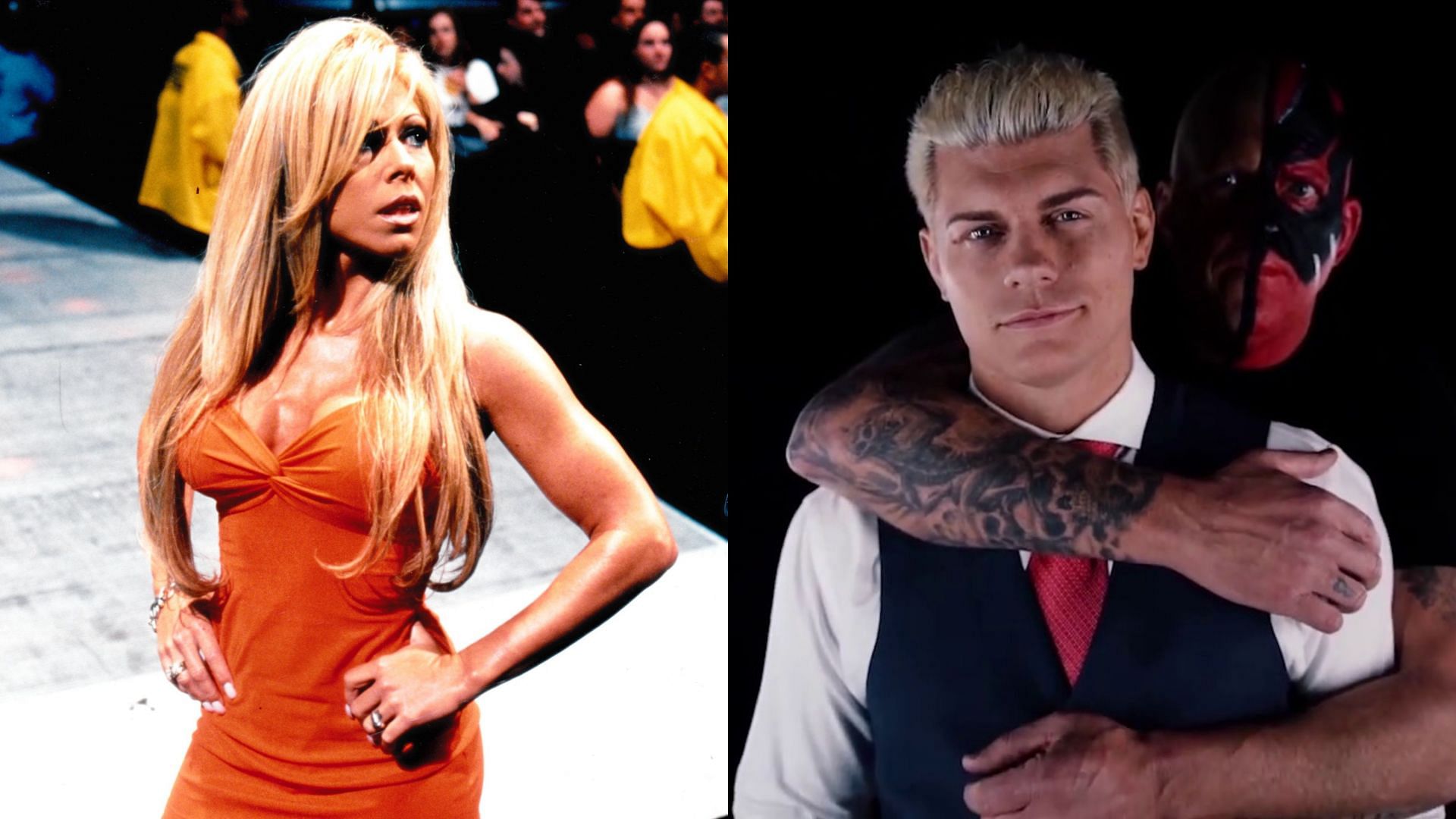Terri Runnels (left) and WWE star Cody Rhodes with his brother, Dustin (right)