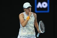 Iga Swiatek in action at the 2023 Australian Open.