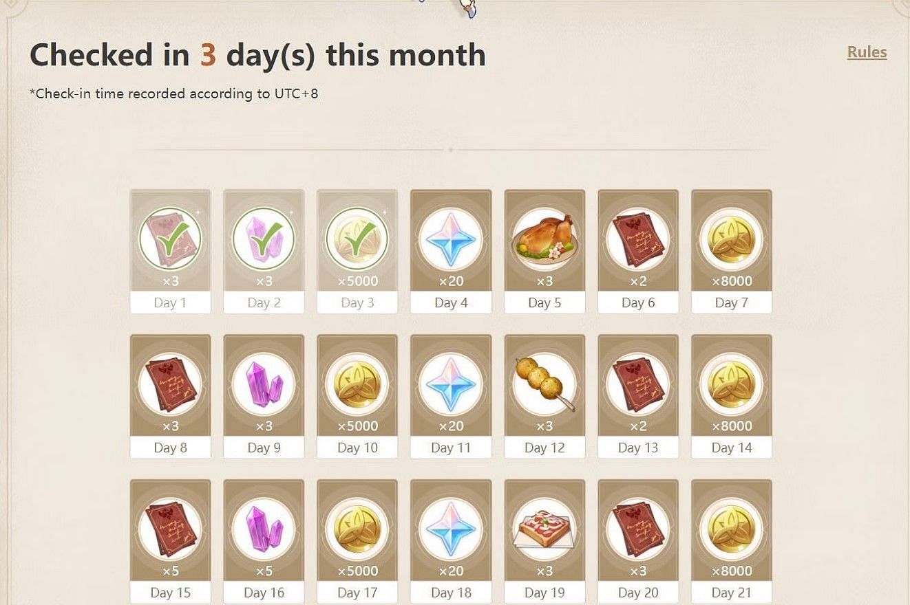 HoYoLAB offers daily check-in rewards (Image via HoYoverse)