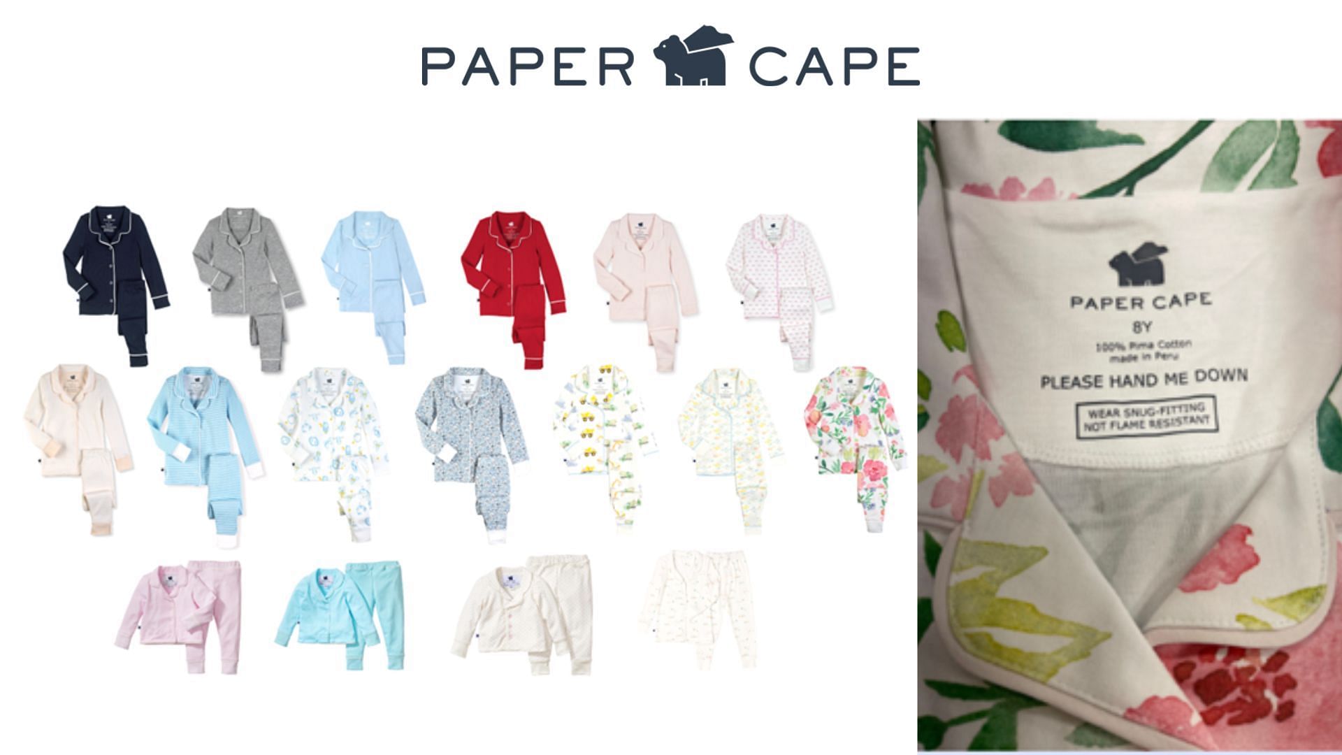 the recalled Paper Cape Children&#039;s Pajamas (Image via CPSC)