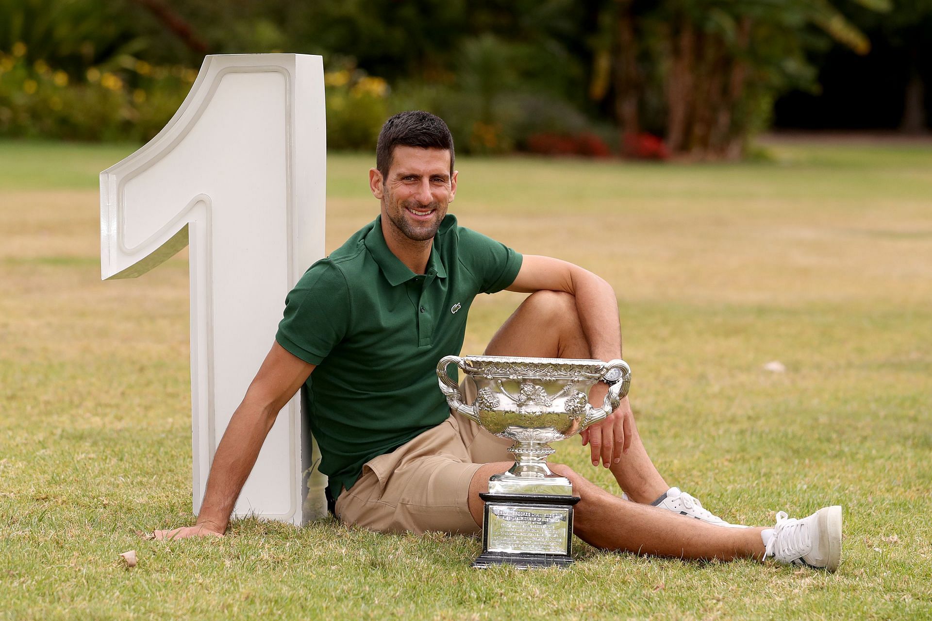 Novak Djokovic with the 2023 Australian Open