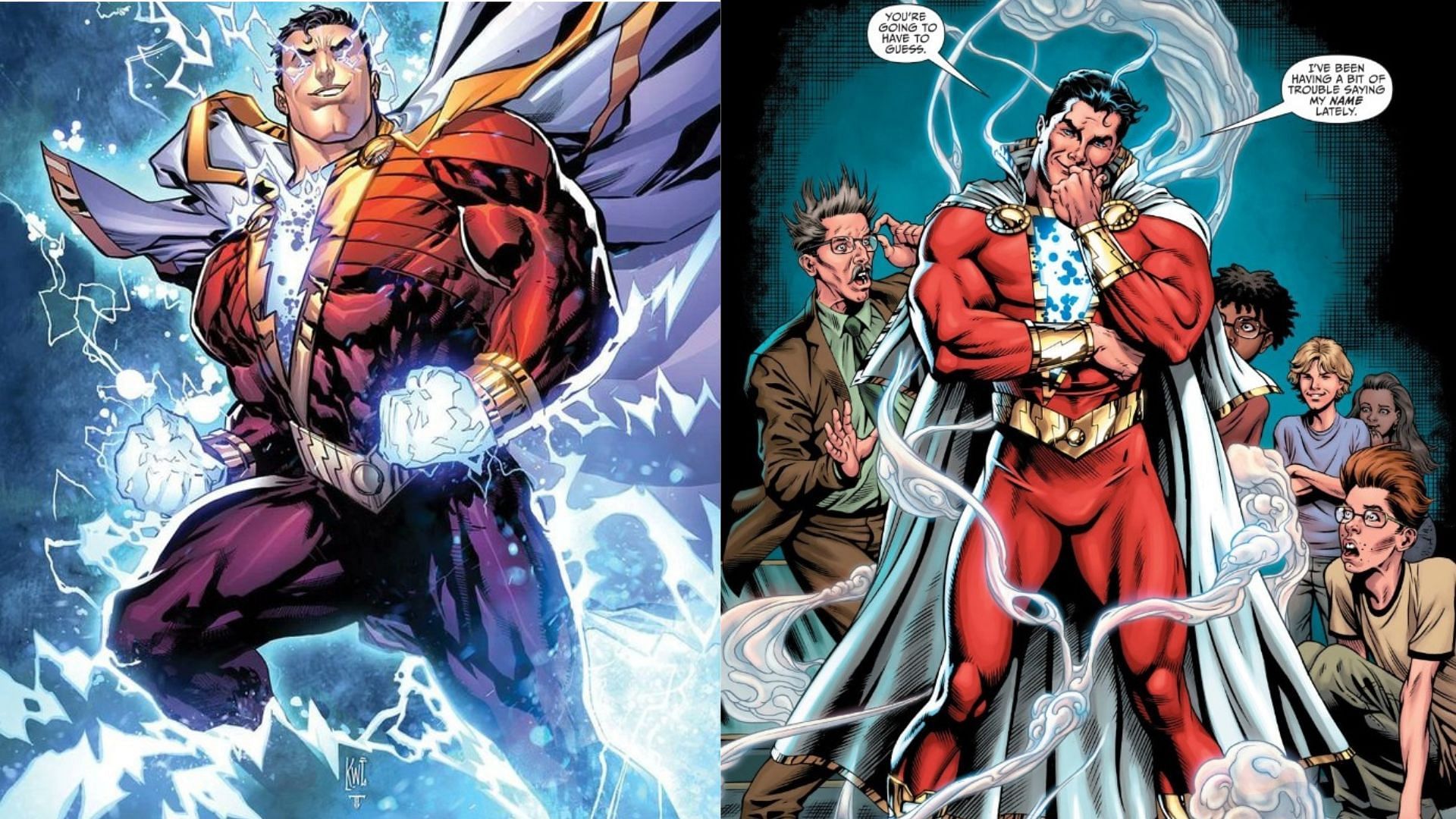 Shazam has superhuman strength with some added magic (Image via DC Comics and Quora)