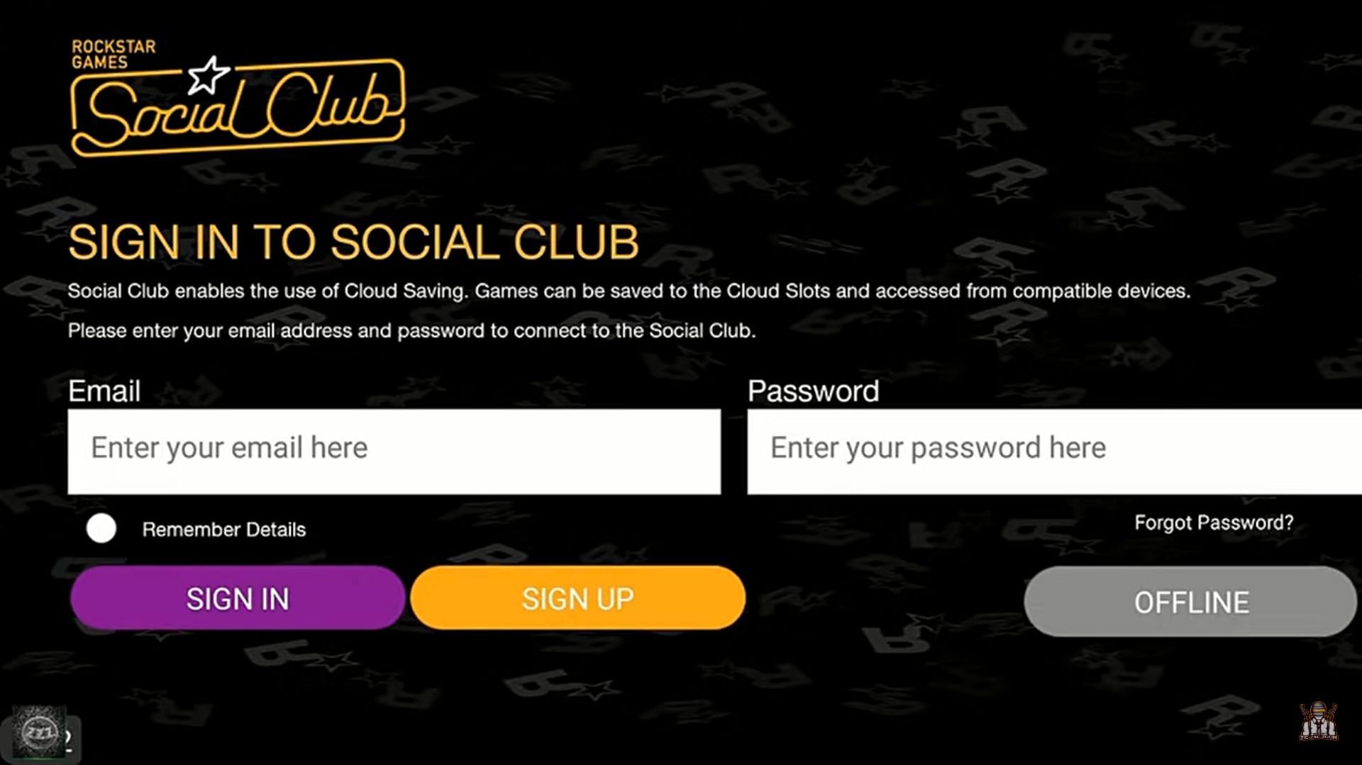 Social Club sign-in screenshot (Image via ZIC ZAC ZOOM/YouTube)