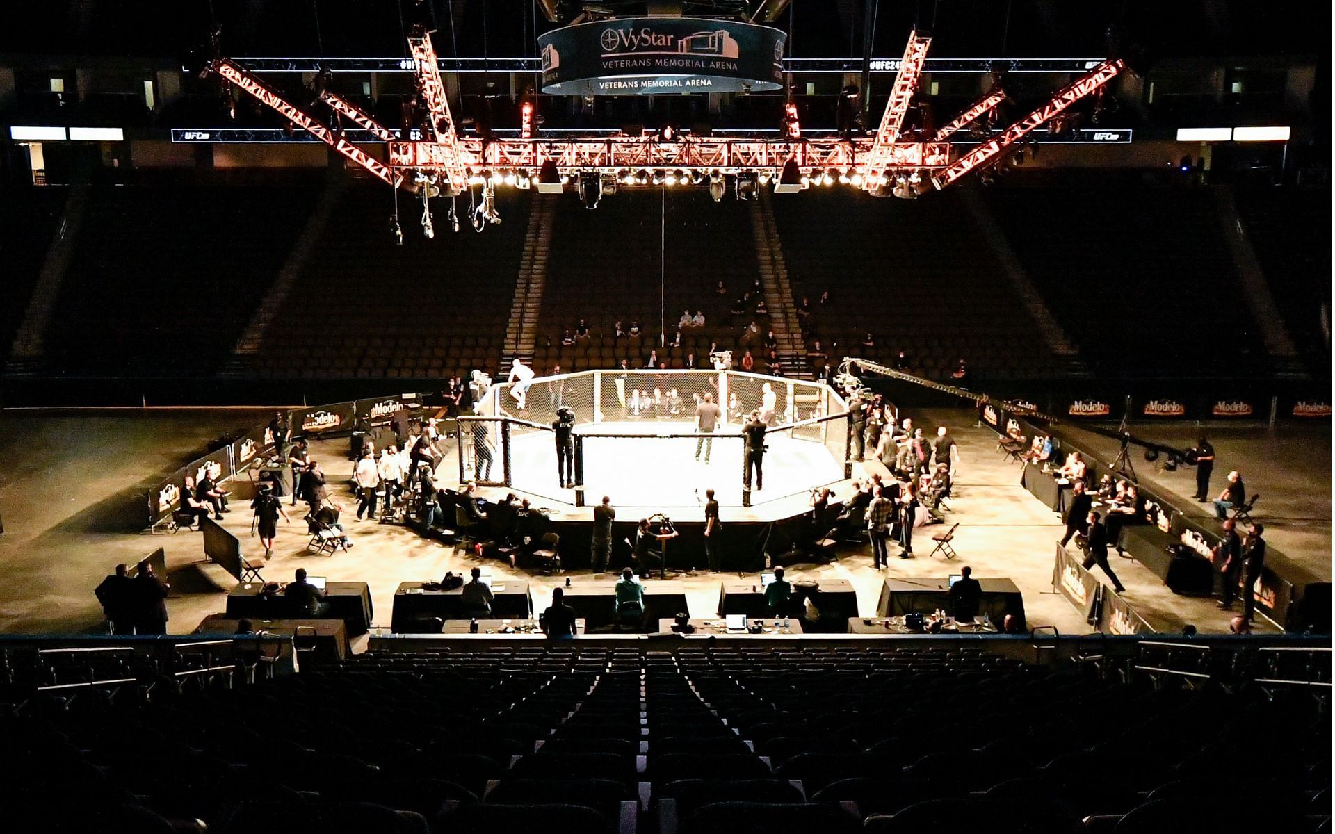 The octagon during UFC 249 pay-per-view