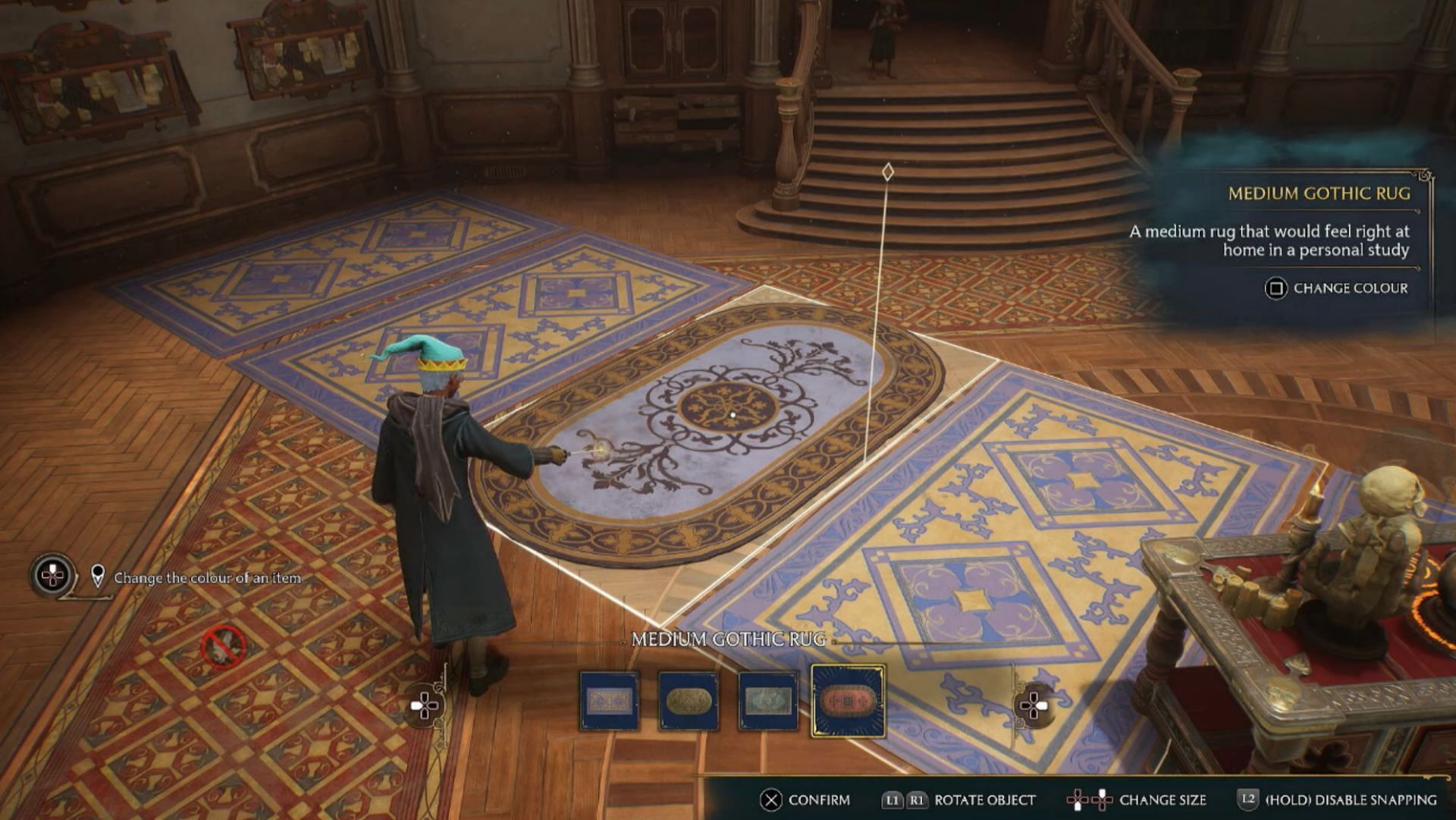 From here, just change the visual display of a few items in Hogwarts Legacy&#039;s Room of Requirements (Image via ZaFrostPet/YouTube)