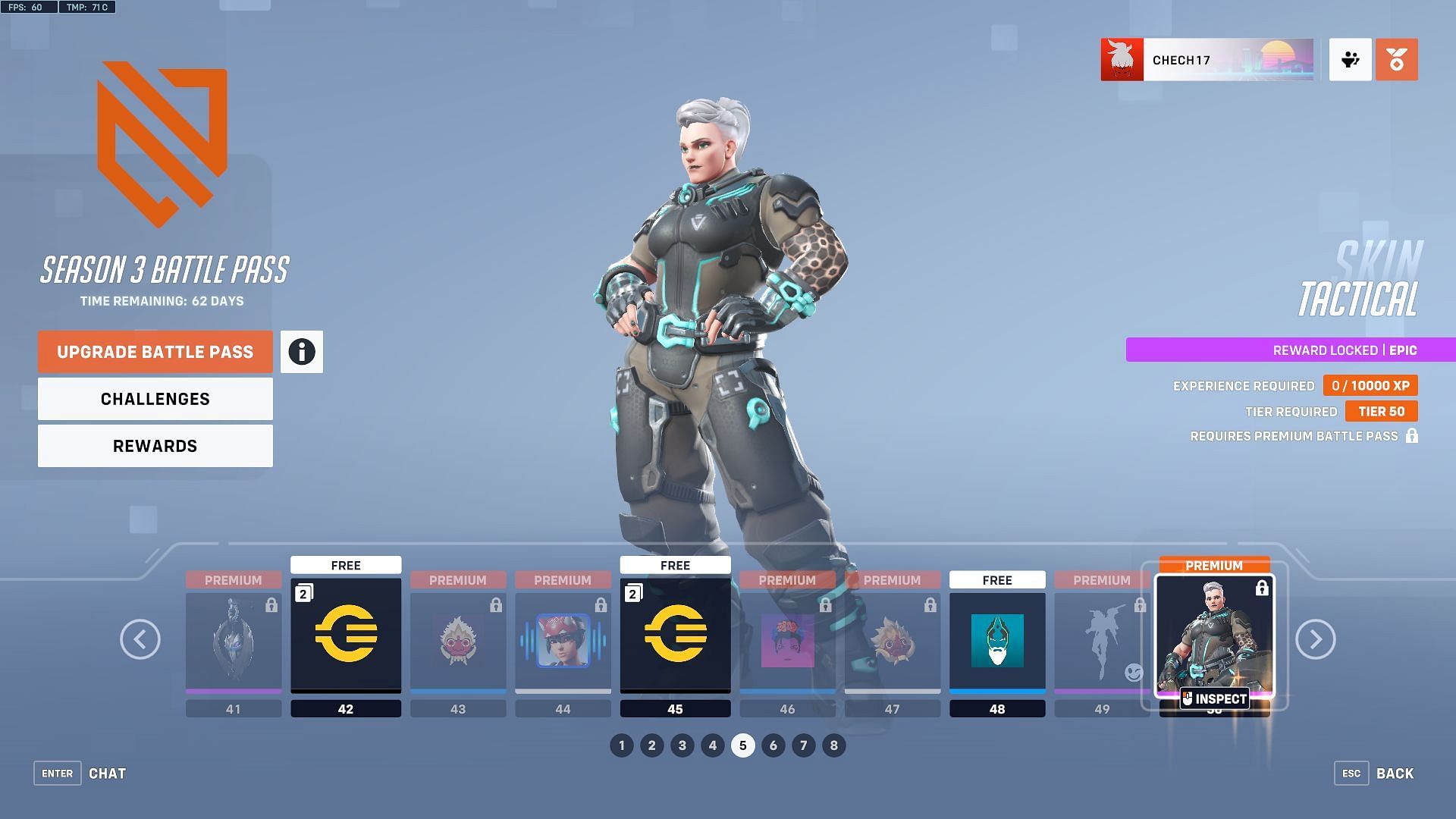 Battle Pass rewards tier 41-50 (Image via Overwatch 2)