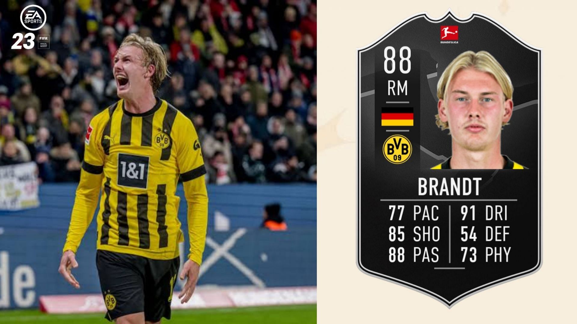 Julian Brandt Bundesliga POTM SBC is now live in Ultimate Team (images via EA Sports)