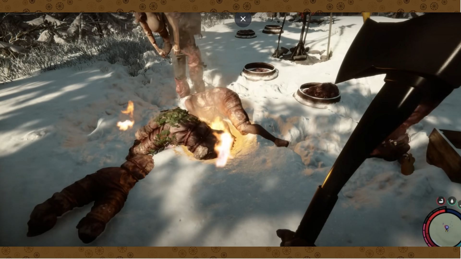 Burn bodies to gather bones (Image via Game Advisor/ youtube.com)